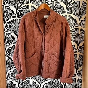 Z Supply Quilted Brown Jacket Size Large